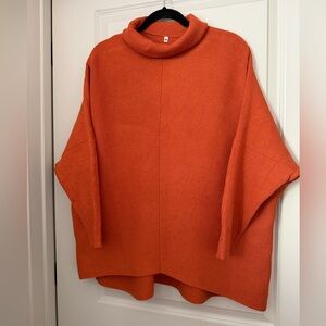 Women's Orange Turtleneck Sweater